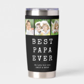 Modern BEST PAPA EVER 3 Photos Geïsoleerde Drinkbeker (Voorkant)
