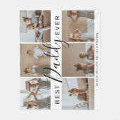 Modern 'Best Papa Ever' Photo Collage Fleece Deken (Voorkant)