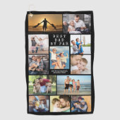 Modern BESTE DAD DOOR PAR Photo Collage Persoonlij Golfhanddoek (Voorkant)