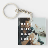 Modern BESTE DOG DAD OOIT Aangepaste foto Sleutelhanger (Voorkant)
