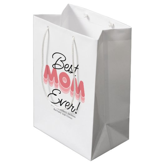 Modern beste mama ooit medium cadeauzakje (Achterkant Gekanteld)