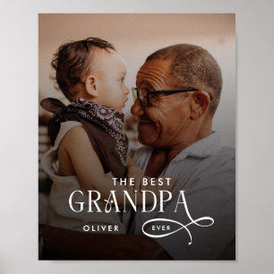 Modern Beste Opa Ooit Foto Persoonlijk Poster