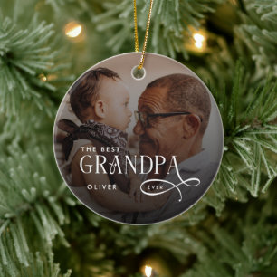 Modern Beste Opa Ooit Persoonlijke Foto Keramisch Ornament