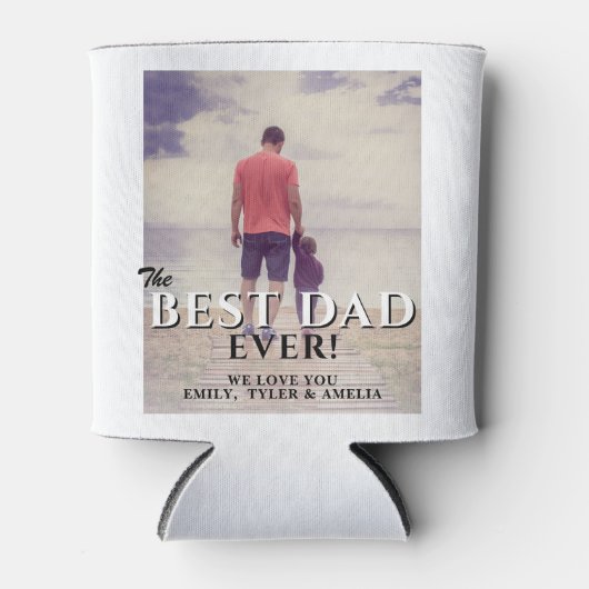 Modern beste vader ooit Foto vaderdag Blikjeskoeler (Voorkant)