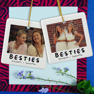 Modern Beste Vriendinnen BFF Selfie Foto  Keramisch Ornament