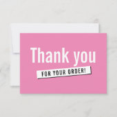 MODERN BESTELLEN INSERT business dank u snoep roze Bedankkaart (Voorkant)