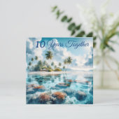 Modern Bestemming strand Maldiven Blauw Wit Koraal Kaart (Staand voorkant)