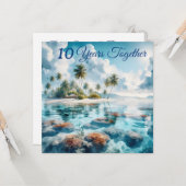 Modern Bestemming strand Maldiven Blauw Wit Koraal Kaart (Voorkant / Achterkant in situ)