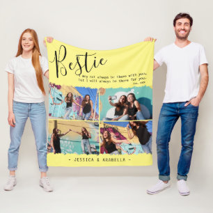 Modern Bestie Quote Foto Collage Persoonlijk BFF Fleece Deken