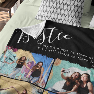 Modern Bestie Quote Photo Collage Personalized BFF Fleece Deken