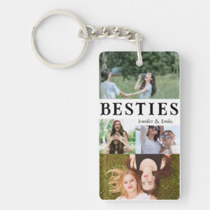 Modern Besties Fotocollage – Schattige & Aangepast Sleutelhanger