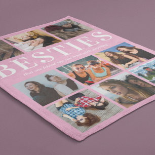Modern Besties Gift Beste vriendenroze Fleece Deken
