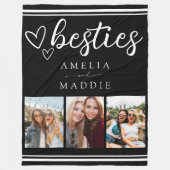 Modern Besties Photo Collage Black and White Fleece Deken (Voorkant)