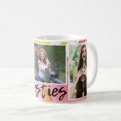 Modern Besties Typografie 3 Foto Collage Koffiemok (Voorkant rechts)