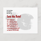 Modern Bewaar de datum 10e Verjaardagsfeestje W01F Aankondigingskaart (Achterkant)