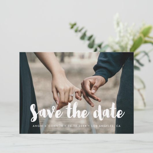 Modern Bewaar de datumfoto Aankondiging (Staand voorkant)