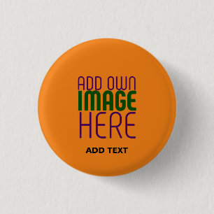 MODERN BEWERKBAAR DONKER ORANJE AFBEELDING TEKST S RONDE BUTTON 3,2 CM
