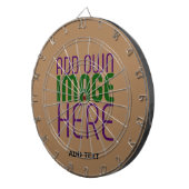 MODERN BEWERKBAAR EENVOUDIG BRUIN AFBEELDING TEKST DARTBORD (Voorkant Rechts)