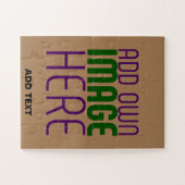 MODERN BEWERKBAAR EENVOUDIG BRUIN AFBEELDING TEKST LEGPUZZEL (Horizontaal)