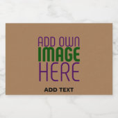 MODERN BEWERKBAAR EENVOUDIG BRUIN AFBEELDING TEKST SPARKLING WIJNETIKET (Enkel label)