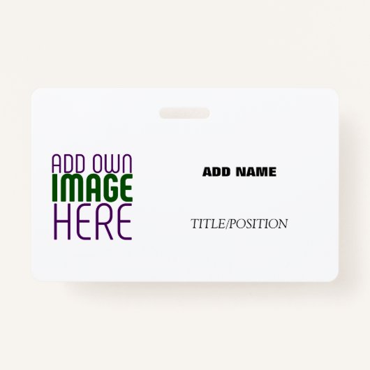 MODERN BEWERKBAAR EENVOUDIG WIT AFBEELDING TEKST S BADGE (Voorkant)