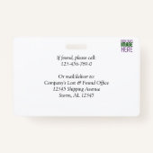 MODERN BEWERKBAAR EENVOUDIG WIT AFBEELDING TEKST S BADGE (Achterkant)