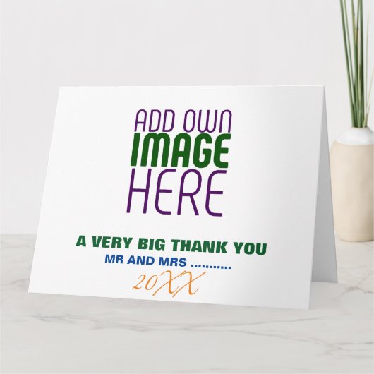 MODERN BEWERKBAAR EENVOUDIG WIT AFBEELDING TEKST S BEDANKKAART (Voorkant)