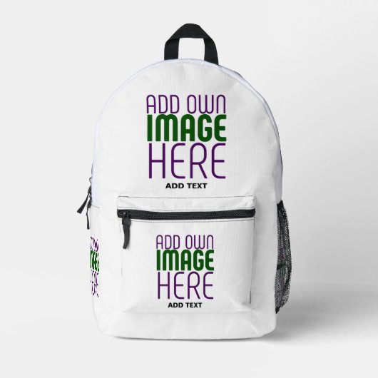 MODERN BEWERKBAAR EENVOUDIG WIT AFBEELDING TEKST S BEDRUKTE RUGZAK (Voorkant)