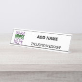 MODERN BEWERKBAAR EENVOUDIG WIT AFBEELDING TEKST S BUREAU NAAMBORDJE (Voorkant)