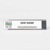 MODERN BEWERKBAAR EENVOUDIG WIT AFBEELDING TEKST S BUREAU NAAMBORDJE (Voorkant)