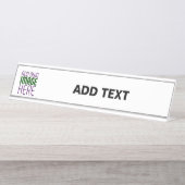 MODERN BEWERKBAAR EENVOUDIG WIT AFBEELDING TEKST S BUREAU NAAMBORDJE (Voorkant)