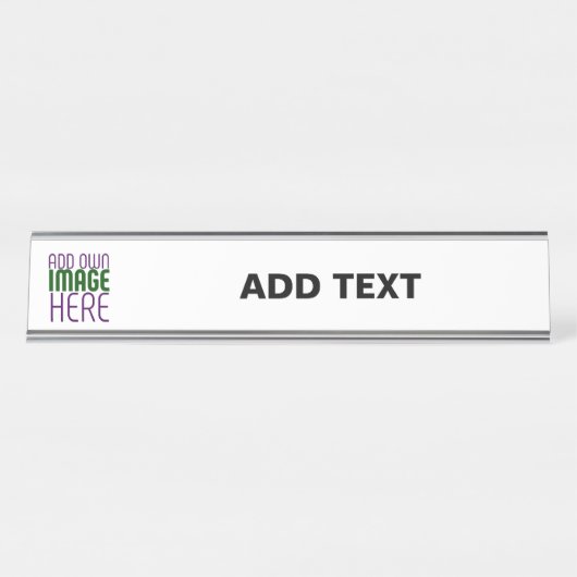 MODERN BEWERKBAAR EENVOUDIG WIT AFBEELDING TEKST S BUREAU NAAMBORDJE (Voorkant)