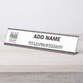 MODERN BEWERKBAAR EENVOUDIG WIT AFBEELDING TEKST S BUREAU NAAMBORDJE (Voorkant)