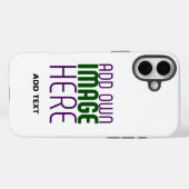 MODERN BEWERKBAAR EENVOUDIG WIT AFBEELDING TEKST S Case-Mate iPhone CASE (Achterkant (horizontaal))