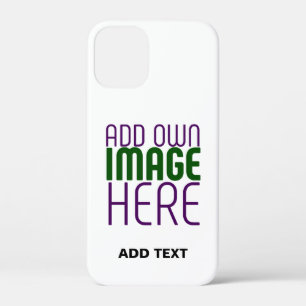 MODERN BEWERKBAAR EENVOUDIG WIT AFBEELDING TEKST S iPhone 12 MINI HOESJE