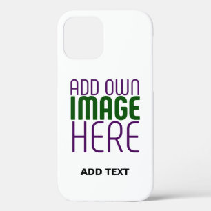 MODERN BEWERKBAAR EENVOUDIG WIT AFBEELDING TEKST S iPhone 12 PRO HOESJE