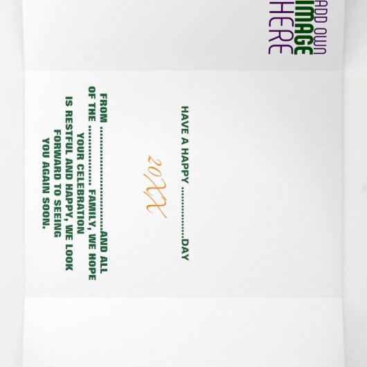 MODERN BEWERKBAAR EENVOUDIG WIT AFBEELDING TEKST S DRIELUIK KAART (Binnenkant midden)