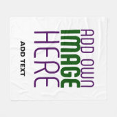 MODERN BEWERKBAAR EENVOUDIG WIT AFBEELDING TEKST S FLEECE DEKEN (Voorkant (Horizontaal))