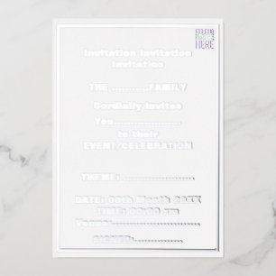 MODERN BEWERKBAAR EENVOUDIG WIT AFBEELDING TEKST S FOLIE UITNODIGING