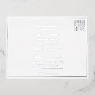MODERN BEWERKBAAR EENVOUDIG WIT AFBEELDING TEKST S FOLIE UITNODIGING BRIEFKAART