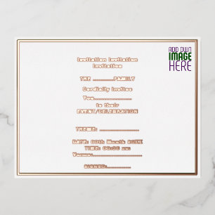 MODERN BEWERKBAAR EENVOUDIG WIT AFBEELDING TEKST S FOLIE UITNODIGING BRIEFKAART