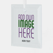 MODERN BEWERKBAAR EENVOUDIG WIT AFBEELDING TEKST S GLAS ORNAMENT (Voorkant links)