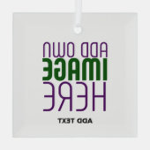 MODERN BEWERKBAAR EENVOUDIG WIT AFBEELDING TEKST S GLAS ORNAMENT (Achterkant)