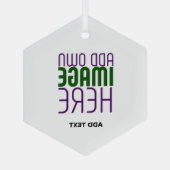 MODERN BEWERKBAAR EENVOUDIG WIT AFBEELDING TEKST S GLAS ORNAMENT (Achterkant)