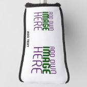MODERN BEWERKBAAR EENVOUDIG WIT AFBEELDING TEKST S GOLFHEADCOVER (Draai 90)