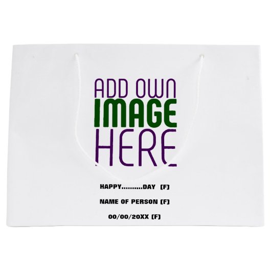 MODERN BEWERKBAAR EENVOUDIG WIT AFBEELDING TEKST S GROOT CADEAUZAKJE (Voorkant)