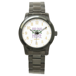 MODERN BEWERKBAAR EENVOUDIG WIT AFBEELDING TEKST S HORLOGE