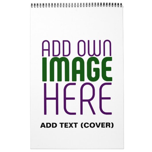 MODERN BEWERKBAAR EENVOUDIG WIT AFBEELDING TEKST S KALENDER (Hoes)