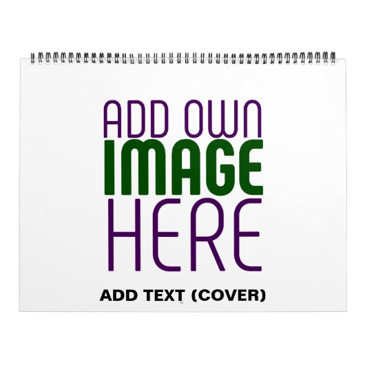 MODERN BEWERKBAAR EENVOUDIG WIT AFBEELDING TEKST S KALENDER (Hoes)