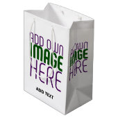 MODERN BEWERKBAAR EENVOUDIG WIT AFBEELDING TEKST S MEDIUM CADEAUZAKJE (Achterkant Gekanteld)